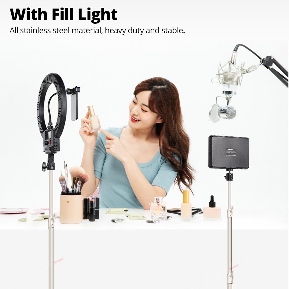 AMBITFUL Stainless Steel 2M Heavy Duty Light Stand Tripod with for Photo Studio Softbox Video Flash Umbrellas Reflector Lighting