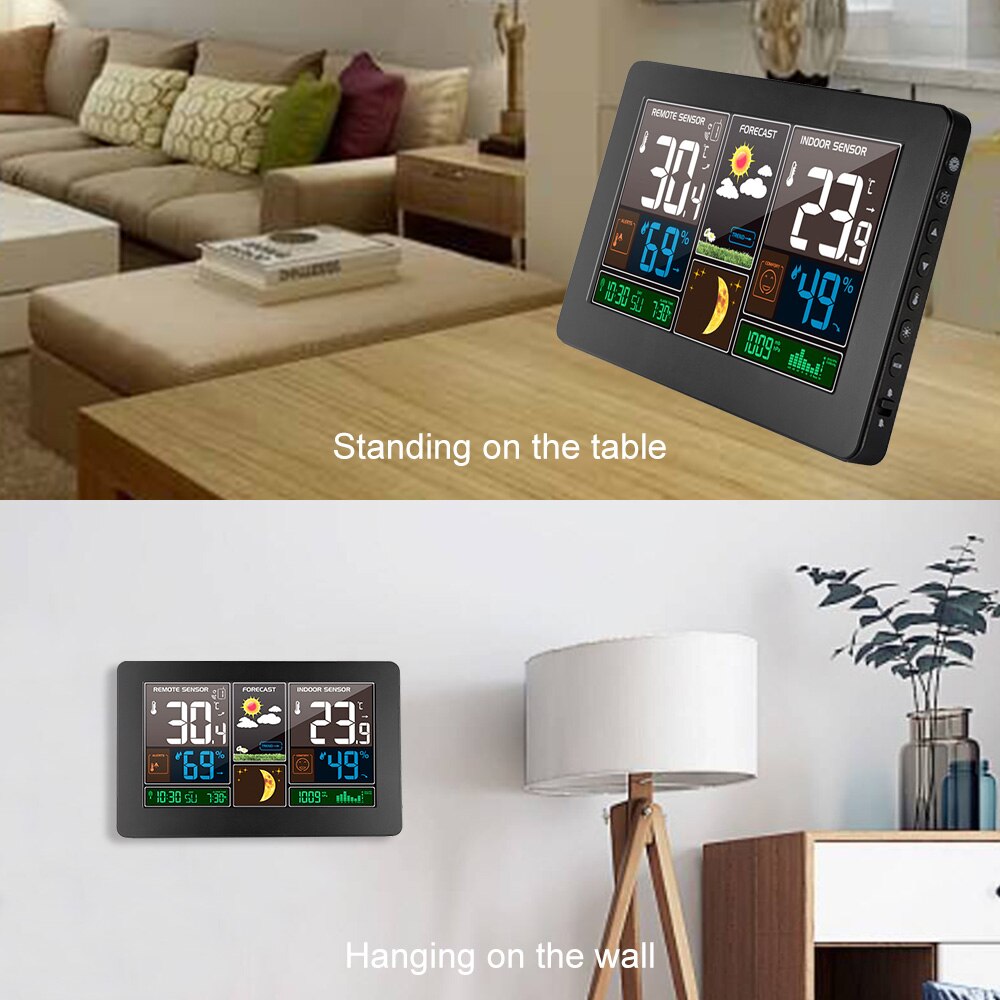 Digitale Weerstation Wireless Indoor Outdoor Sensor Thermometer Hygrometer Klok