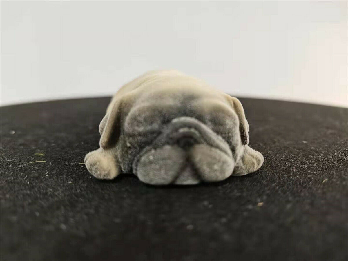 JXK Cute Sleep Pug Dog Pet Healing Figure Canidae Puppy Animal Model Collector Toy