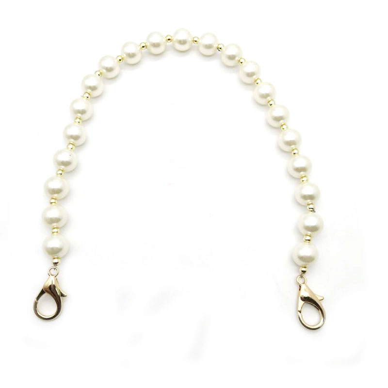 DIY Sweet Faux Pearl Beaded Handbag Strap Women Lady Purse Belts White Replacement Bag Handle Shoulder Bag Strap Bag Accessories