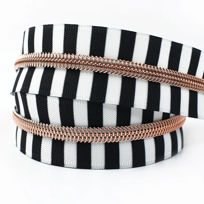 1-10M 5# Nylon Zippers Tapes for Sewing Shoes Purse Plastic Coil Zips Per Meter Clothes Bag Decoration Zip Closure Repair Kits: antique silver / Option1