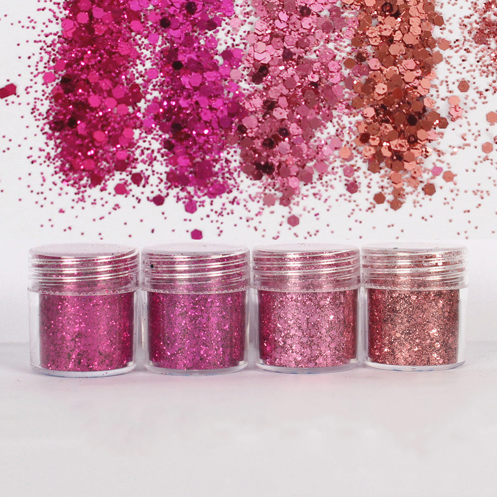 Pink Color Shinning Glitter 1mm Sequin Mixed Set UV Epoxy Resin Mold Filler Material For Diy Making Resin Art Craft Pigment