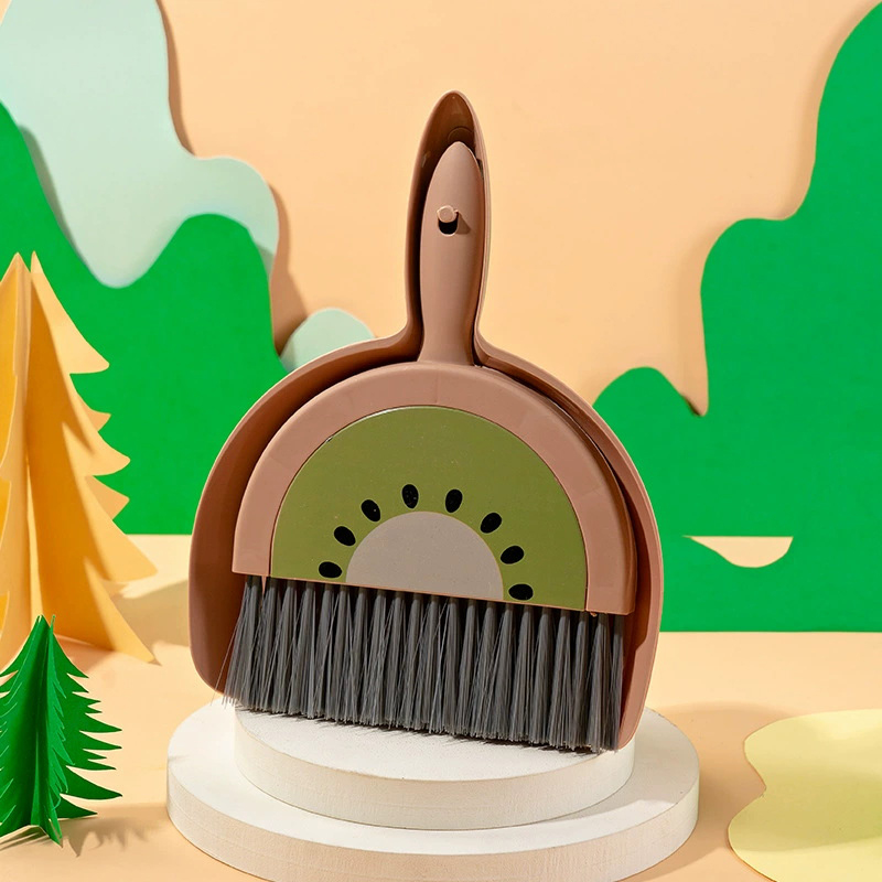 1pc mini koster og feiebrett sett kost feiebrett børste skrivebord rengjøring rengjøring søppel spade for hjemmet stue bord camping: Svart