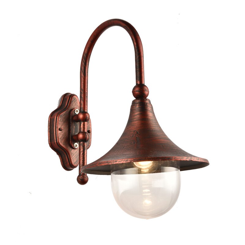 Grote Luidspreker Wandlamp, Waterdichte Tuin Outdoor Wandlamp: Red bronze