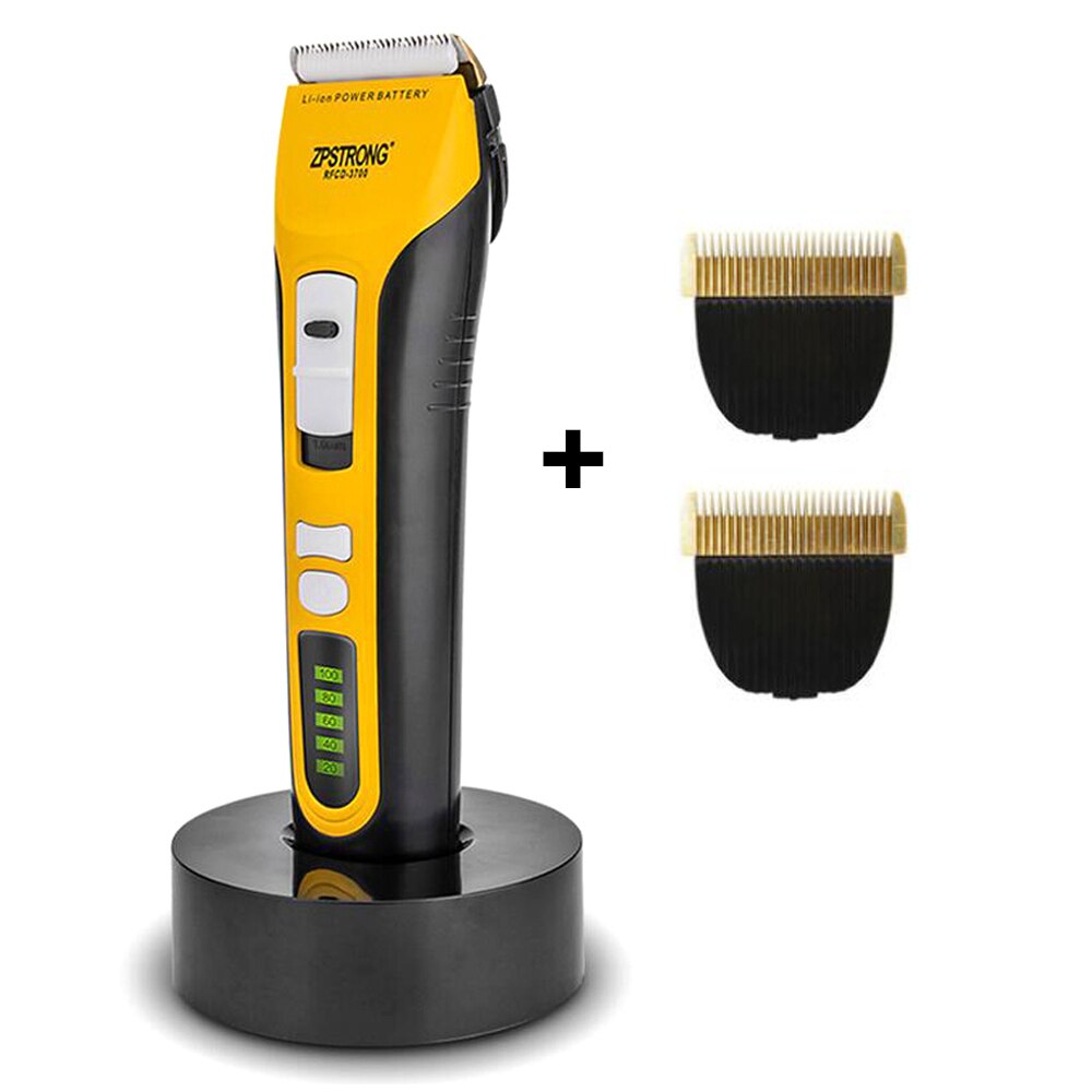 Electric Hair Clipper 25W Rechargeable Hair Trimmer for Men Baby Salon Hair Cutting Machine LED Display 110-220V: Black Add 2 Blades