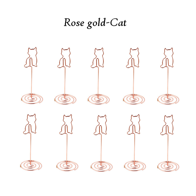 10pcs Table Number Holder Various Shapes Place Cards Holders Stands Photo Note Clips for Wedding Birthday Event Reception Decor: 8
