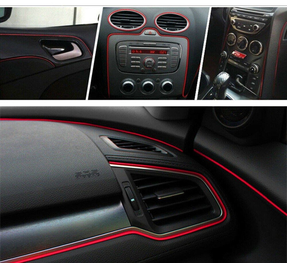 5 m/lote Universal DIY Línea Fría Flexible Interior cinta decorativa Auto dash panel de ajuste tira automotriz etiqueta engomada del estilo del coche