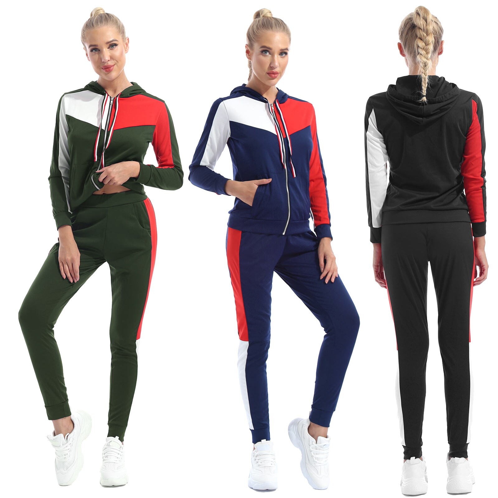 Damen-laufsets, zweiteilig, sportbekleidung, freizeit-trainingsanzüge, Fitness-trainingsanzüge, hoodies, jacken, oberteile und hosen, trainingskleidung