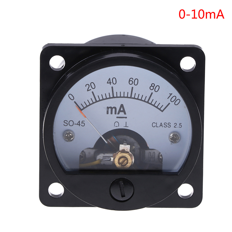 1pc Ammeter SO-45 Class 2.5 Accuracy DC 0-100mA Round Analog Panel Meter Black