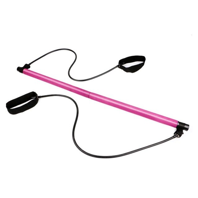 Yoga Apparatuur Fitness Weerstand Band Yoga Pilates Bar En Weerstand Band Home Fitness Bar Stretching Fitness Oefening: Roze