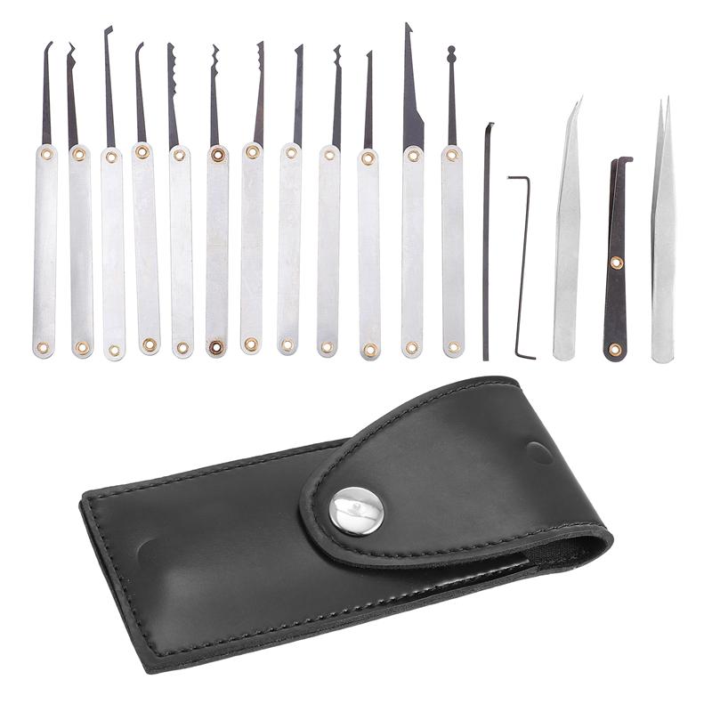 17Pcs Professionele Slot Repareren Gereedschap Lock Onderhoud Tool Kit Lock Demontage Tool Slotenmaker Verwijderen Lock Repareren Pick Set