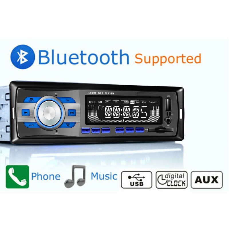 Bluetooth FM Car Radio MP3 Remote Control USB Player Car Stereo 1 Din