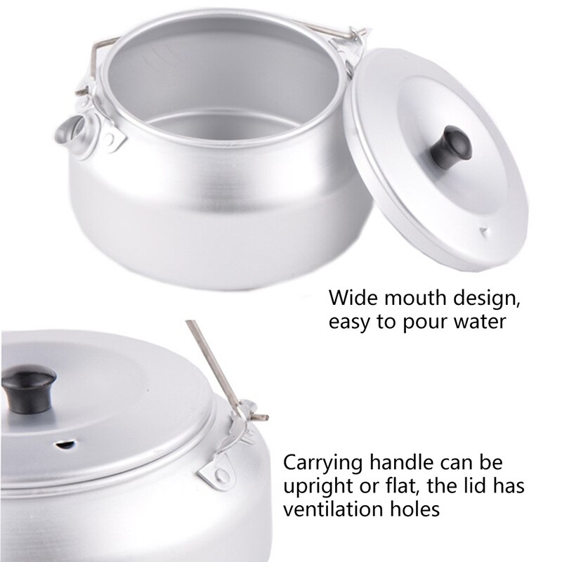 Bollitore da esterno 0.8L Camp bollitore per caffè teiera bollitore in alluminio pentole attrezzatura da campeggio all'aperto prevenzione dei problemi di arrampicata