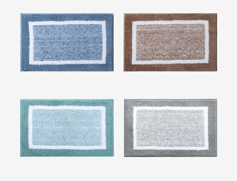 Simple Soft Flocking Bathroom Carpet 1Pcs Water Absorbent Hallway Bath Mat Non-Slip Doorway Bedroom Floor Rug Washsble