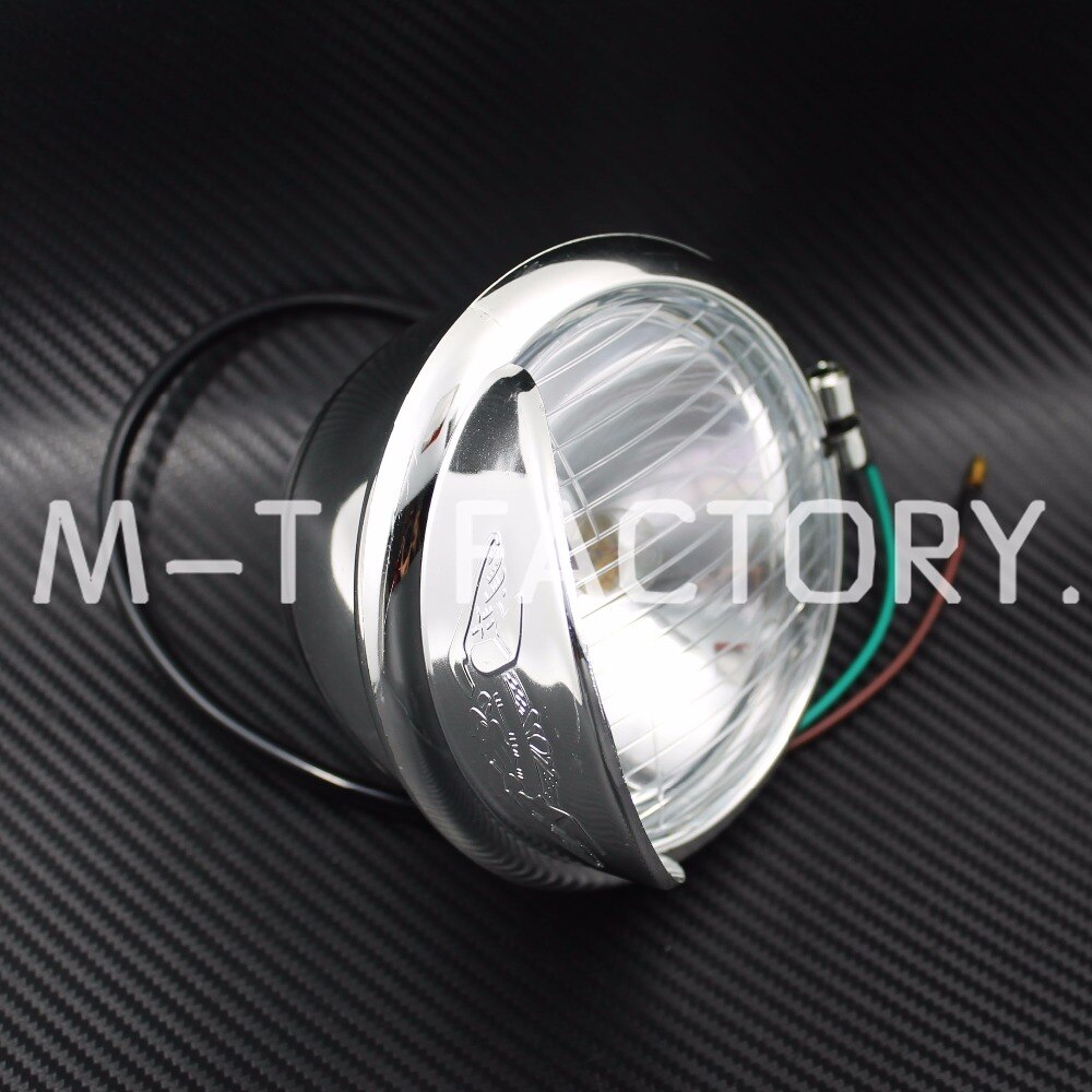 1 par krom motorcykel dimljus strålkastare lampa universal  dc12v för universella motorcyklar