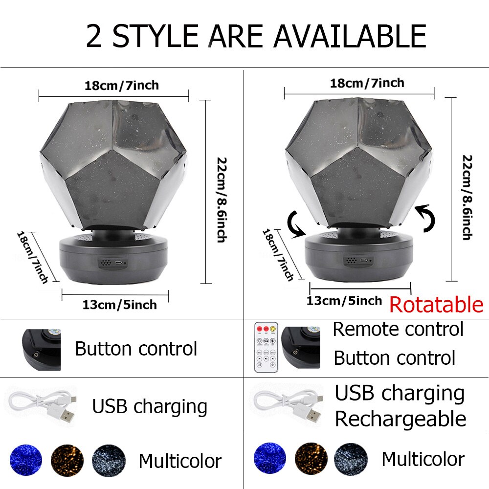 Starry night projection lamp rotating starlight projector fantasy romanceBedroom atmosphere projected starlight