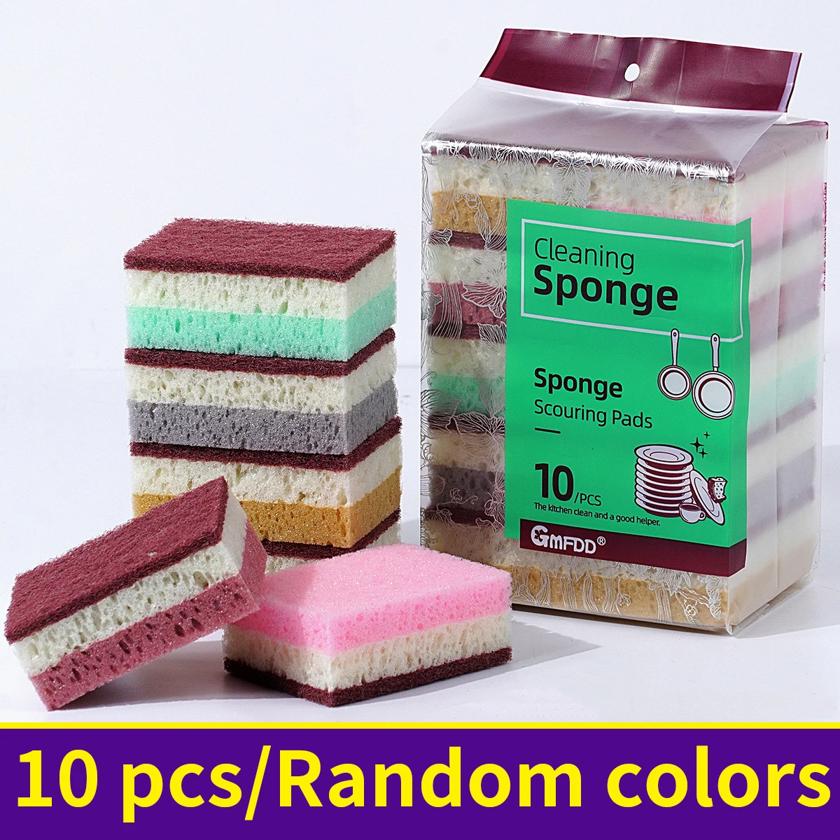 High density sponge cleaning cloth, dishwashing cloth, non greasy kitchen and catering supplies, sponge brush, pot and bowl: Dark Grey