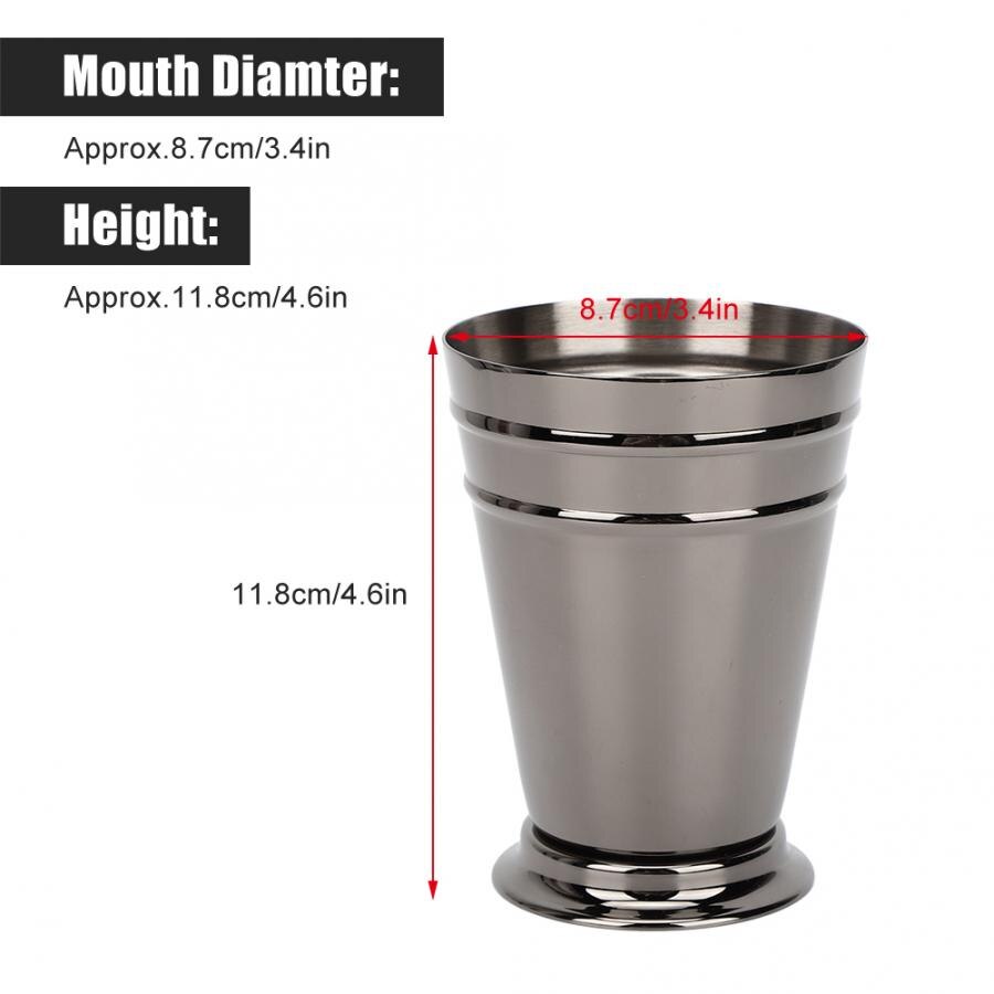 Taza de cóctel 304 de acero inoxidable con hielo, taza para beber vino, taza anticaída para Bar, herramienta para barman, copa de cóctel con hielo: Black