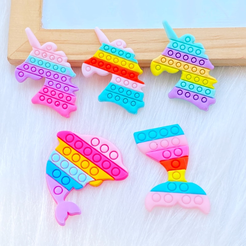 Cola de pez linda, unicornio, Delfín, arcoíris, serie PVC Flexible, pegamento plano, bricolaje, álbum de recortes, adorno para teléfono, artesanía, decoración, , 20 piezas