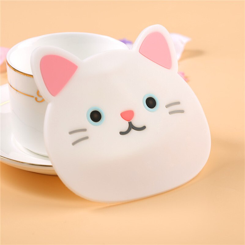 1 stykke lytwtw silikonbord matemat dalbane kjøkken tilbehør matte kopp bar krus tegneserie drikke pads doilies katt dyr kaffe: 4