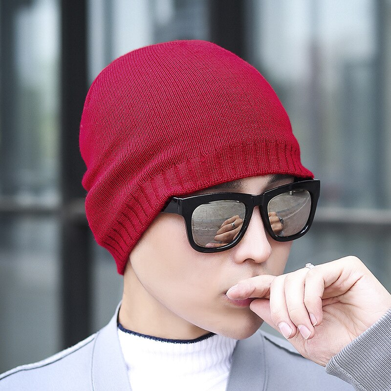 Gorro de lana merina australiana para hombre, gorro ligero y cálido con Calavera, 100%