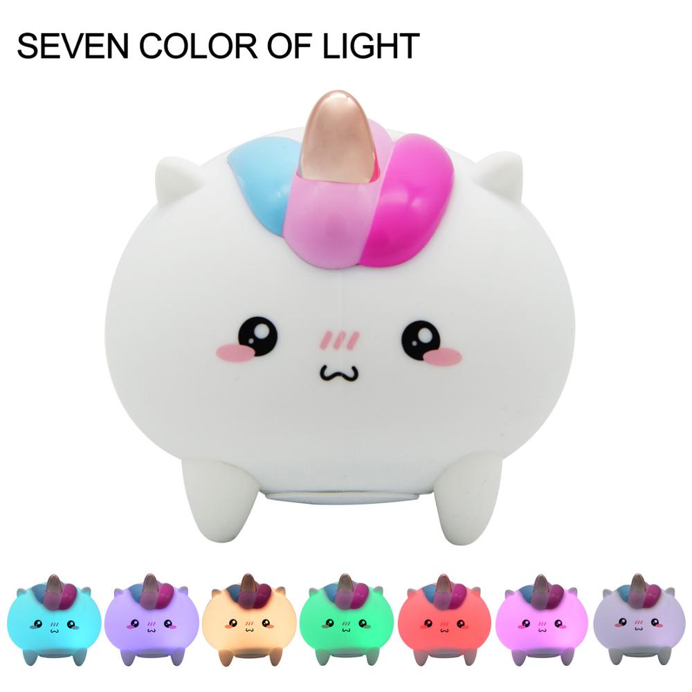 Silicone Touch Sensor LED Night Light USB Rechargeable Animal Bedroom Beside Night Lamps For Baby Children Kids Desk Lamp: Unicorn