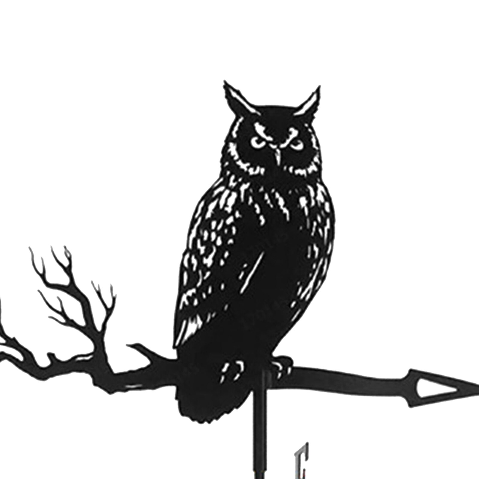 Iron Zwarte Uil Vorm Windwijzer Windwijzer Outdoor Scene Decor Ornament