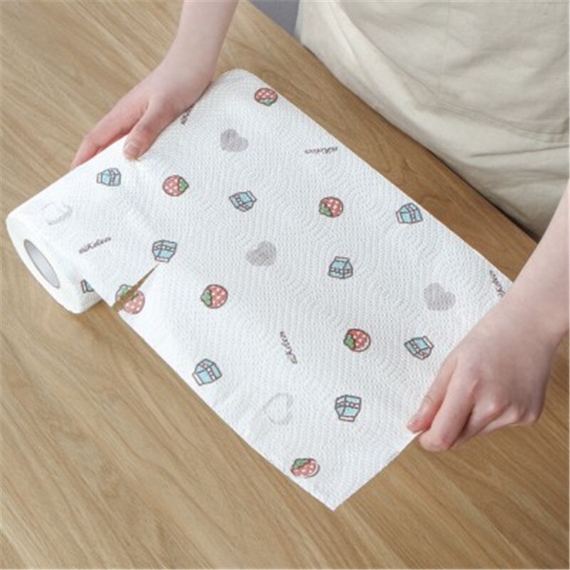 Kitchen Paper Roll Paper Towels 2 Layers Soft Water & Oil Absorption Toilet Roll Papers 2 Rolls for Home Kitchen Bathroom