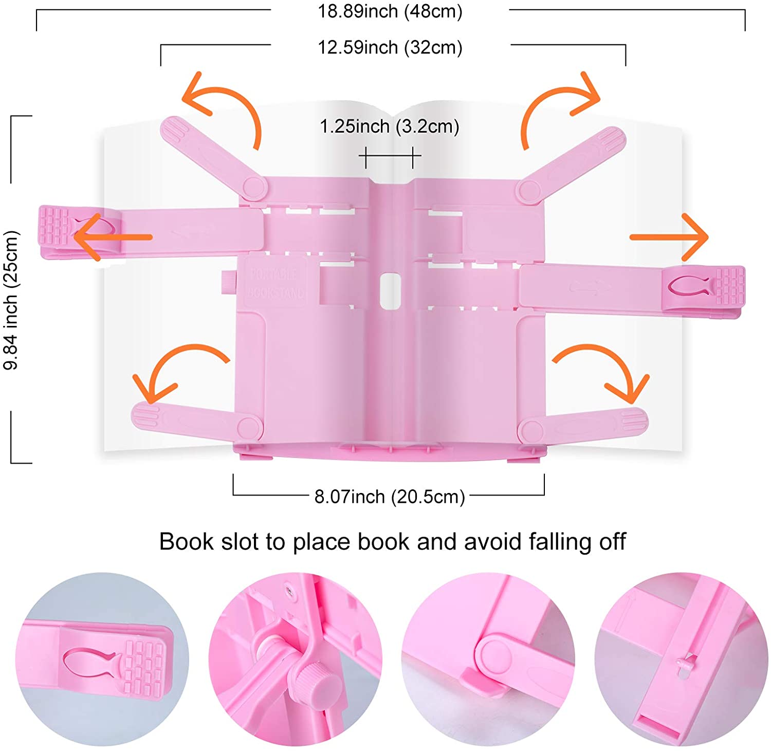 Book Reading Stand 180° Adjustable Stand For Kids Reading Textbook Holder Kid’S Bookend Support Limiter For Books