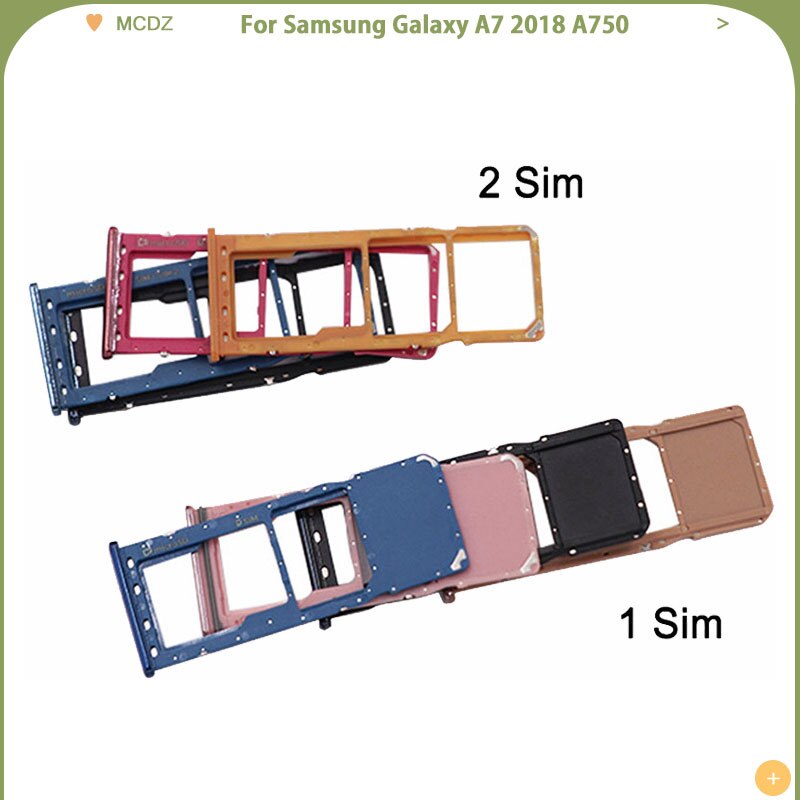 plateau de carte SIM A750 pour Samsung Galaxy A7 A750F lecteur de carte SIM support de plateau Sim pièces de rechange