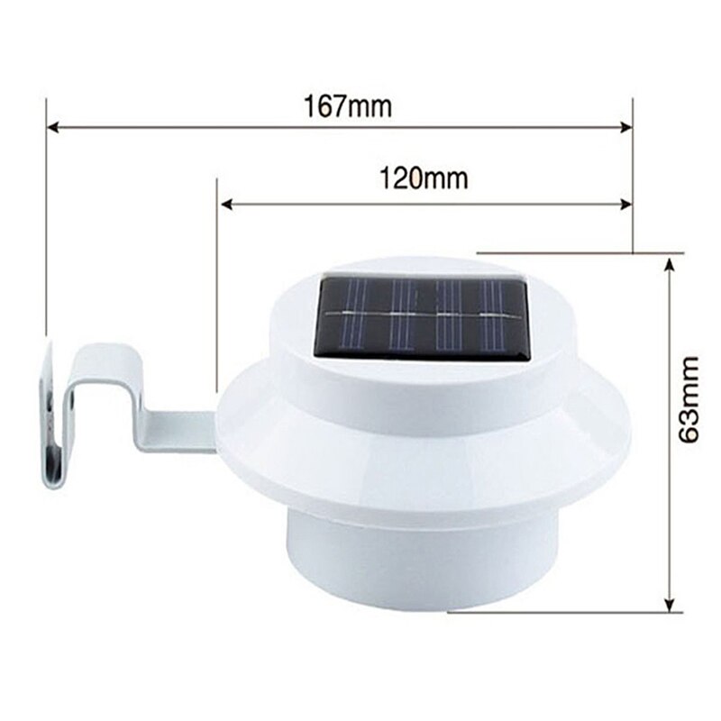 4/ 6 -pack ränna solar lampor utomhus led vattentät diskbänk lampor soldrivna för staket tak ränna trädgård gård tak vägglampa