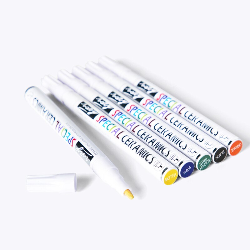 Luntfeiy 6 pcs ceramic underglaze pens for decorating molten glass and underglaze ceramics