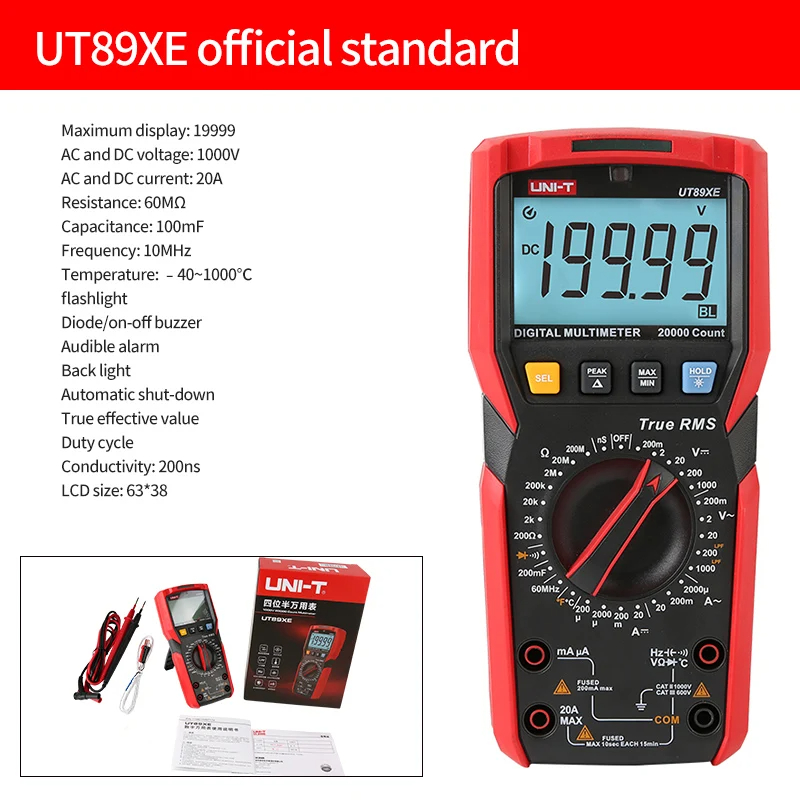 UNI-T Multímetro Profissional UT890C UT890D + UT89X UT89XD UT89XE UT60S UT60BT UT61B + UT61D + UT61E Plus Multímetro Elétrico