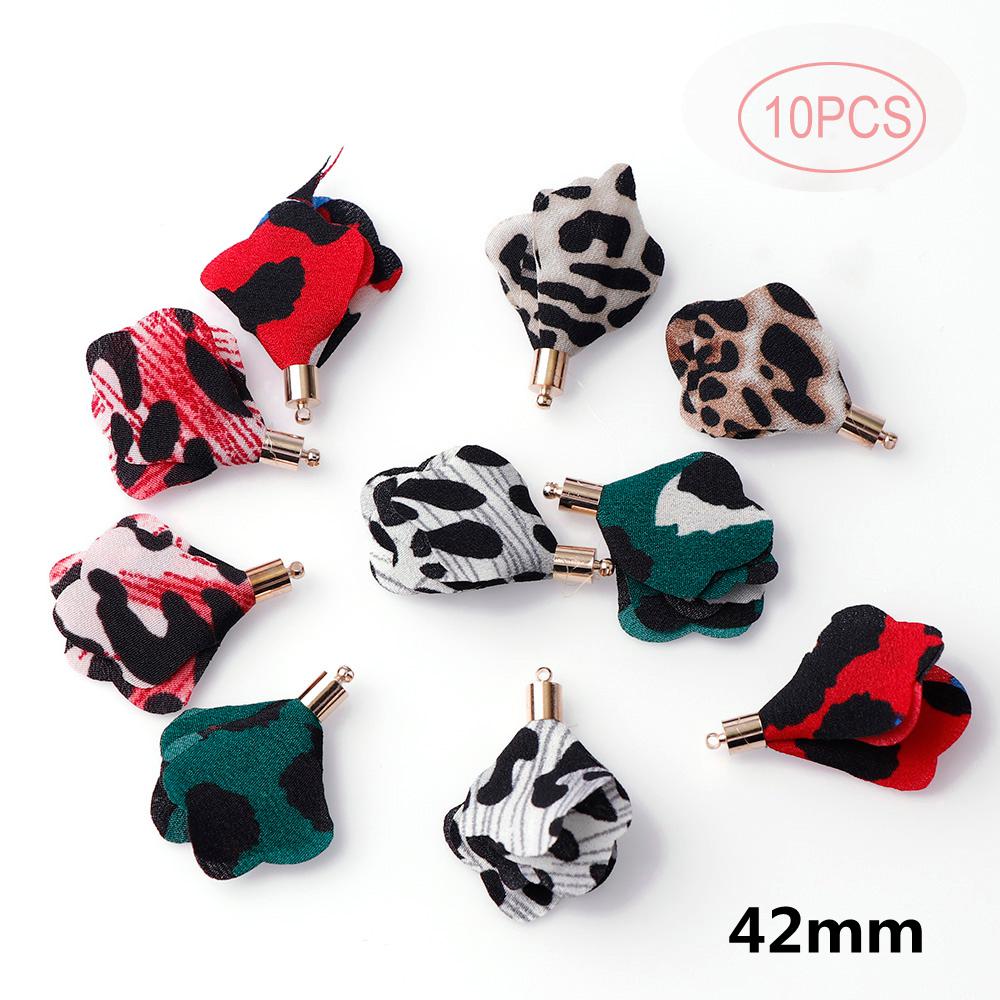 10 stk mix farve leopard kvast tråd frynser til macrame diy smykker nøglering mobiltelefon stropper øreringe halskæde vedhæng: 2