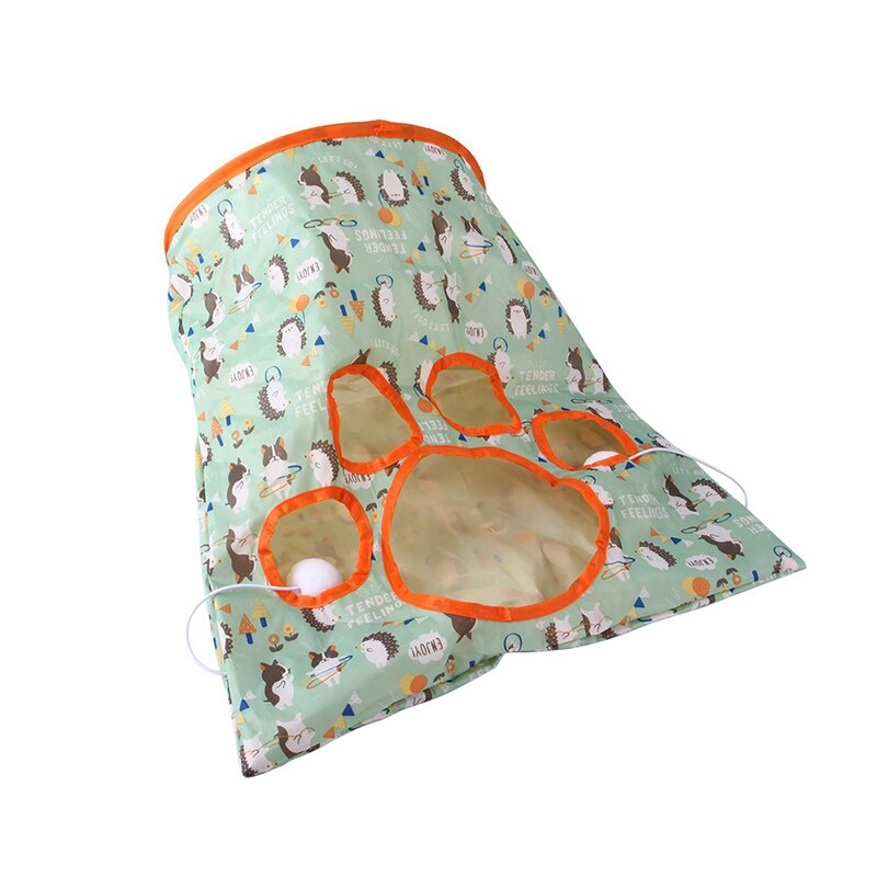 Túnel plegable para gatos, juguete interactivo con 5 agujeros, divertido, tubos de juego, bolas, Gog, hámster, conejo, accesorios para mascotas, 1 ud.