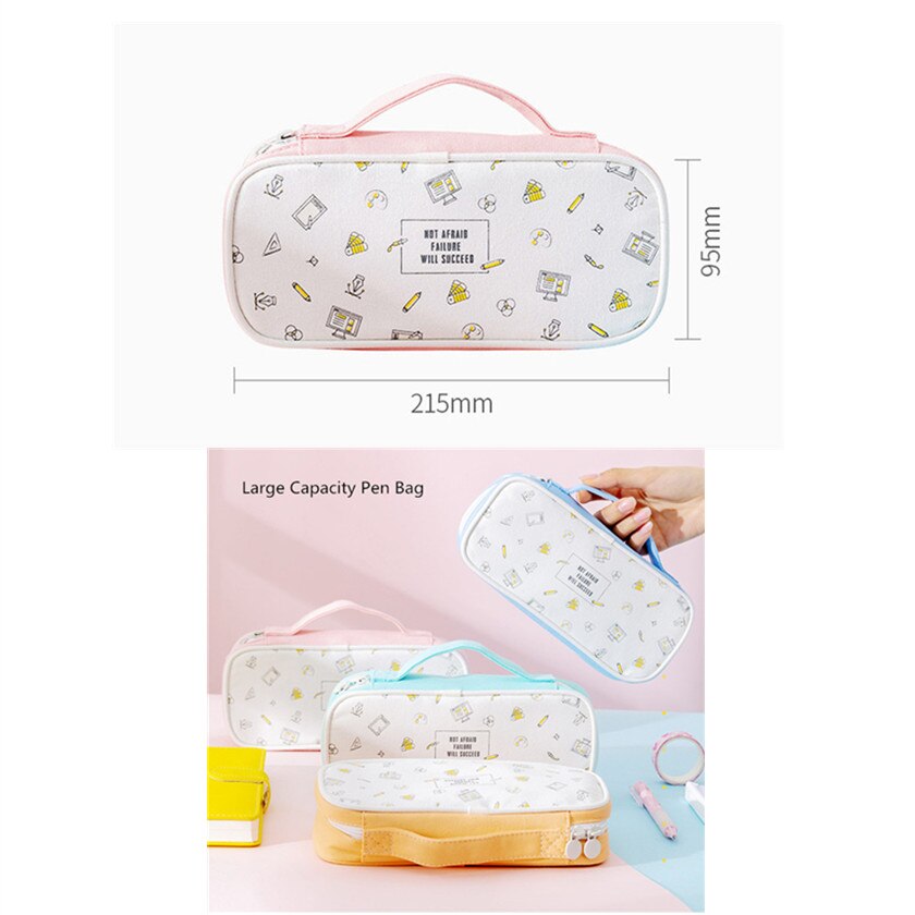 Okkid Meisjes School Briefpapier Bag Student Potlood Bag Kids Leuke Pen Case Kinderen Schoolbenodigdheden Kawaii Tas Rits Potlood Zakje