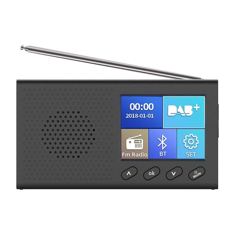 DAB Radio with 2.4 Inch Color LCD Screen Rechargeable Handheld Digital FM DAB MP3 Player Digital Tuner Broadcast: Default Title