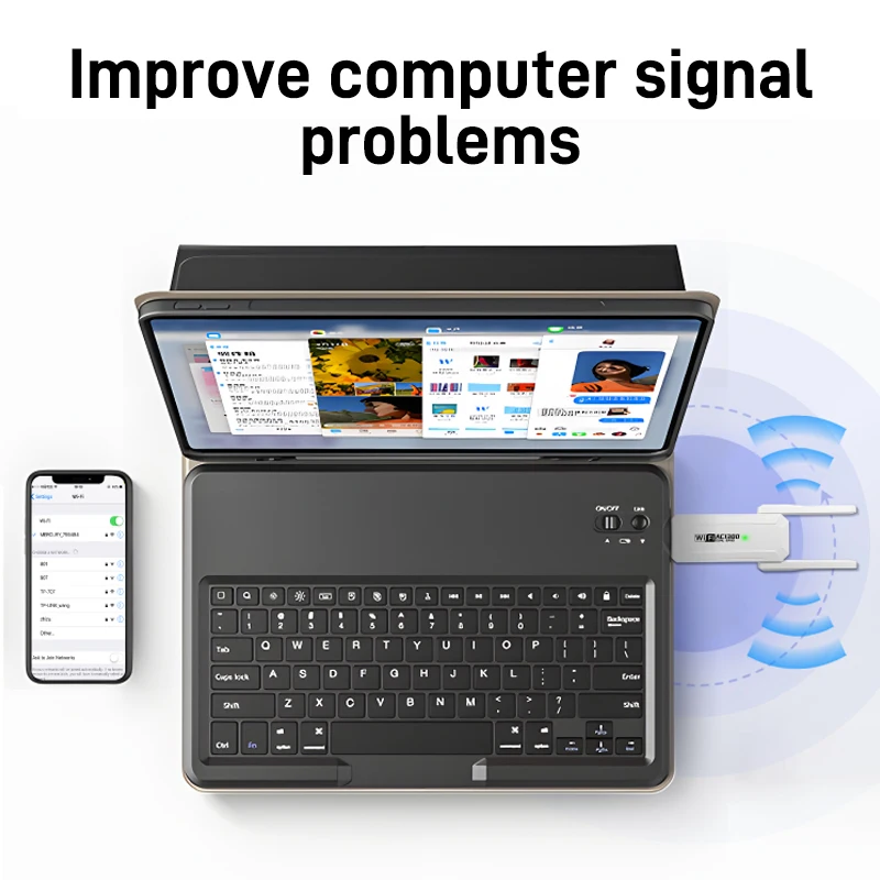 Adaptador usb sem fio walmart 1300 mbps wi-fi 5 dual band 5g 2.4g usb 3.0 bt5.0 com antena wi-fi, placa de rede dongle para windows 10/11 receptor.