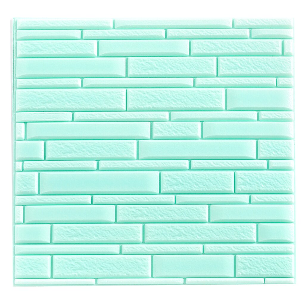 PE Foam 3D Tile Brick Waterproof Panels Wall Sticker Self Adhesive Wallpaper: Green