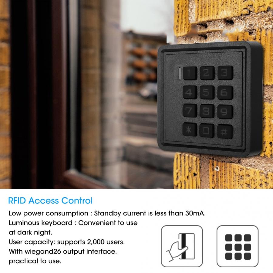 125KHZ RFID Door Opener 2000 Users Wiegand26 Keypad Password Access Controller RFID Access Control