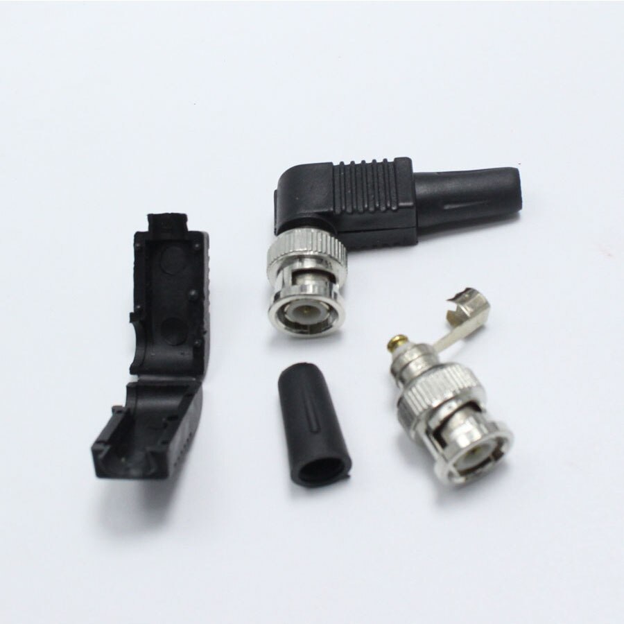 BNC Male Plug Bend Connector Adapter to Coaxial Cable
