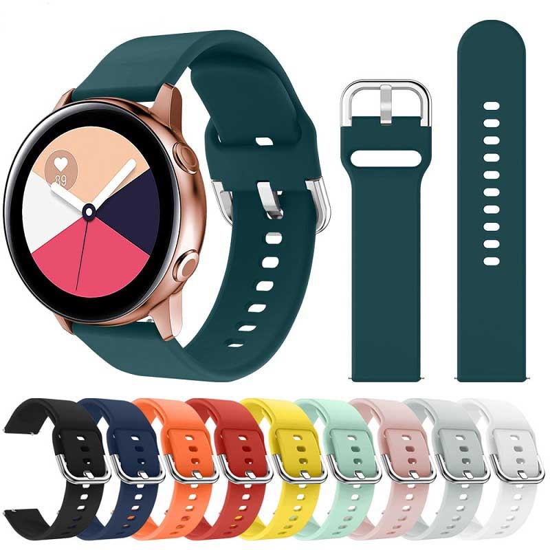 20 mm 22mm zachte siliconen horlogeband voor samsung galaxy watch active 42mm gear  s2 sport waterdichte dames- en herenarmband