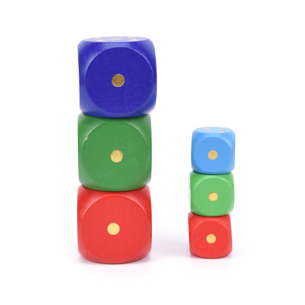 1 st stora tärningskubar av trä antal eller punktkuber runt coener barnleksaker spel 6- sidigt tärning 50mm,30mm