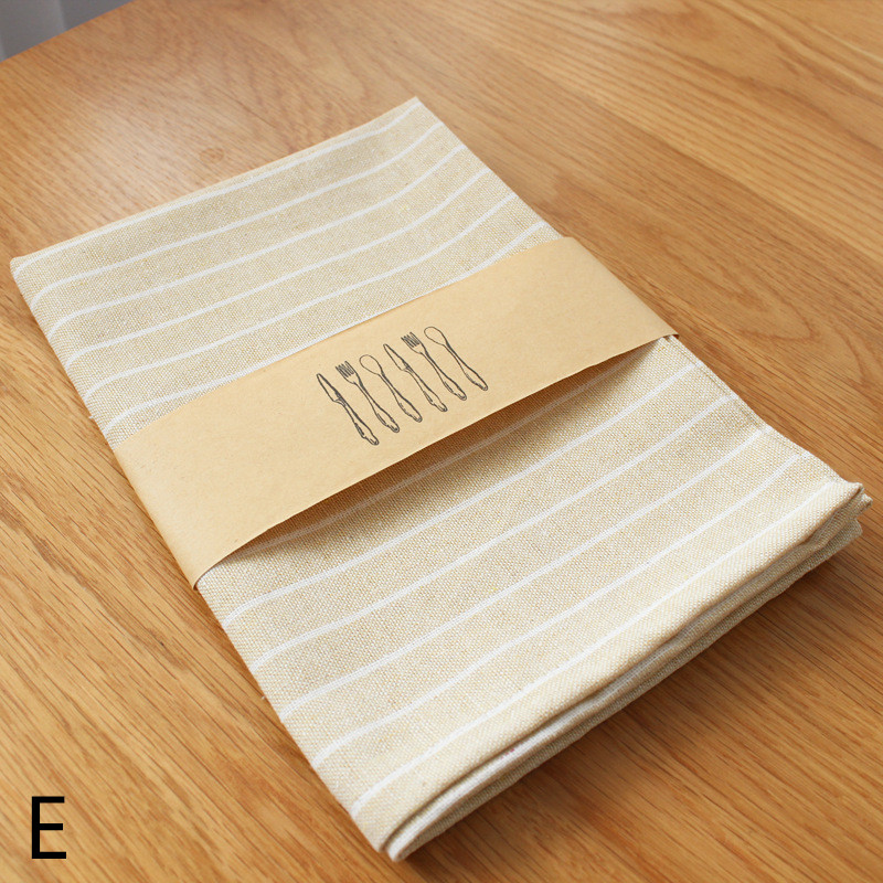 Japanse stijl katoenen linnen polyester placemats vierkante stoffen gestreepte servetten handdoeken eettafel bord mat onderzetters 1pc: En / 60 x 40cm