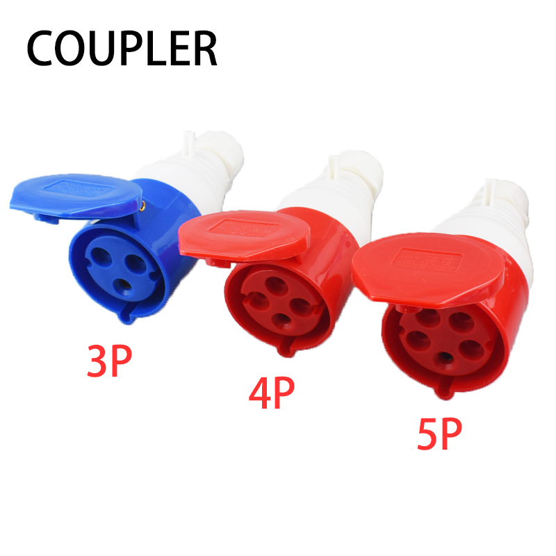 IP44 Industrial Plug and Socket Waterproof Connector 3PIN 4PIN 5PIN 16A/32A Waterproof Electrical Connection Wall Mount Socket: MULTI / Under 5Pcs / 3P