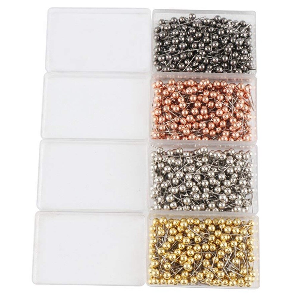 -800 Stuks Kaart Kopspijkers 1/8-Inch Retro Plastic + Metalen Kralen Hoofd Markering Push Pins, 4 Kleuren