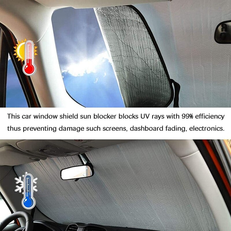 Windshield Sunshade Kit For Ford Ranger Car Front Window Sun Shade Foldable Sun Visor Cover Accessories, 6PCS