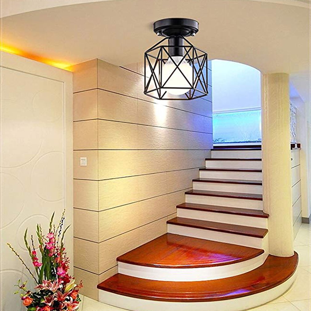 Nordic Simple Square Ceiling Aisle Light Cover Restaurant Staircase Balcony LED Lighting Cover Retro Lighting Cover