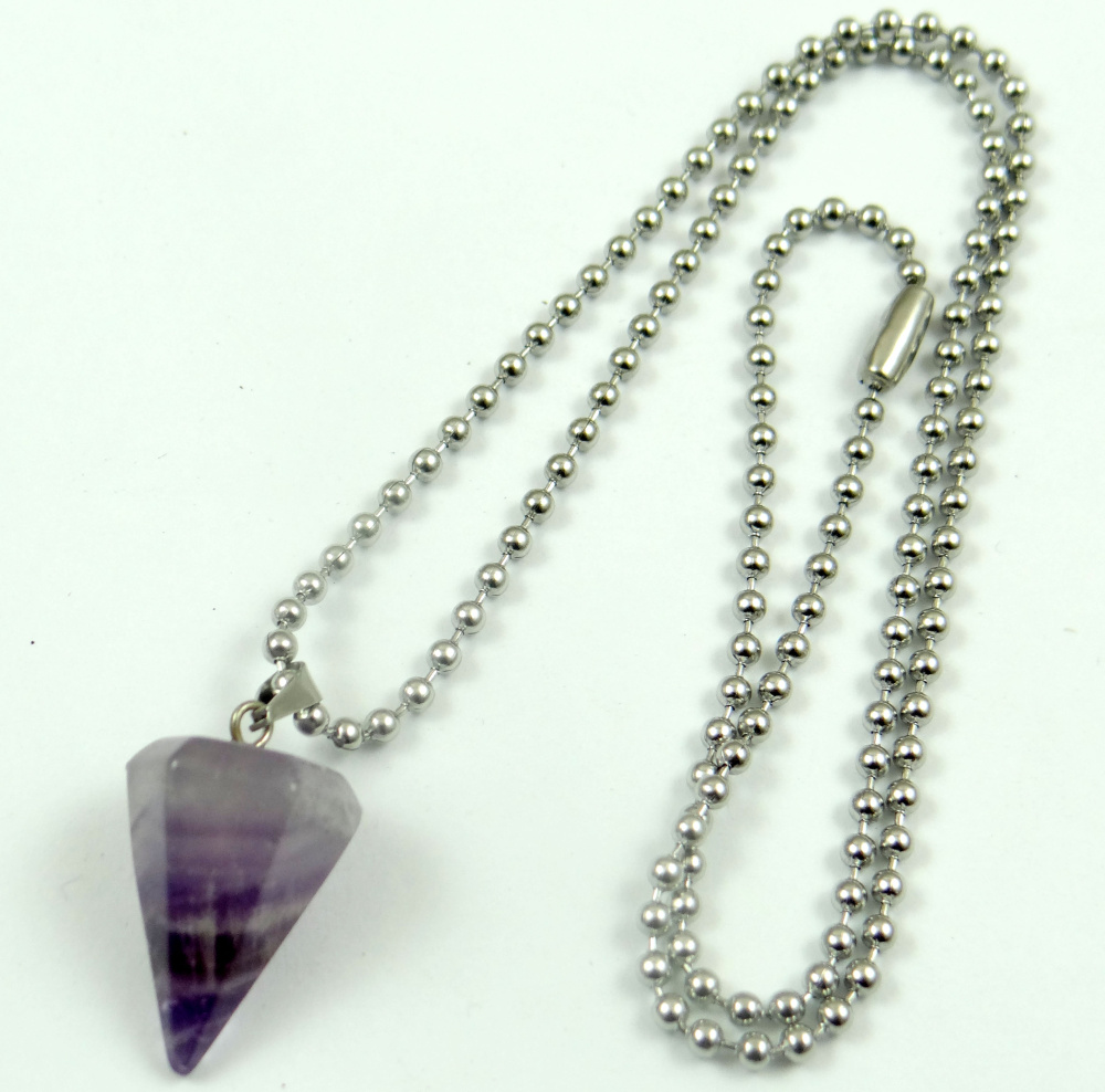 Natural stone Pink Crystal lapis Opalite Hexagonal shape pendulum Pendant stainless steel Chains Necklace Women Jewelry