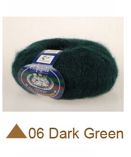 200 gram goedkope Mohair Wol Garen dunne kasjmier garen 8 ballen (25g/bal): 06 Dark Green
